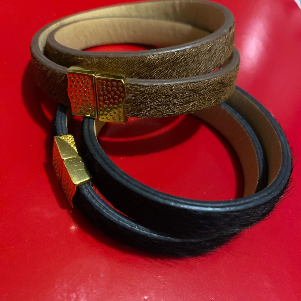 Rustic Cuff Brown and Black Wrap Bracelets
